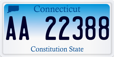 CT license plate AA22388