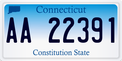CT license plate AA22391