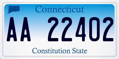 CT license plate AA22402