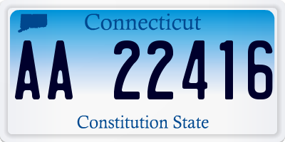 CT license plate AA22416