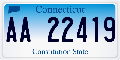 CT license plate AA22419