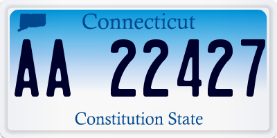 CT license plate AA22427