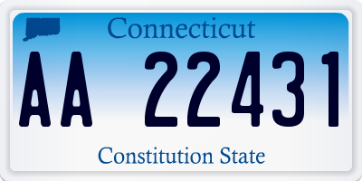 CT license plate AA22431