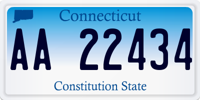 CT license plate AA22434