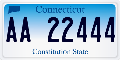 CT license plate AA22444