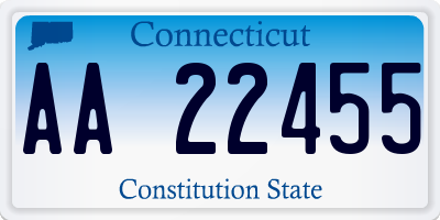 CT license plate AA22455