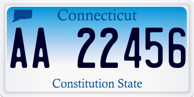 CT license plate AA22456