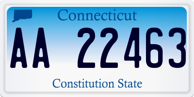 CT license plate AA22463