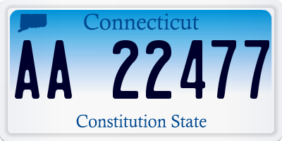 CT license plate AA22477