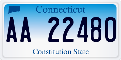 CT license plate AA22480