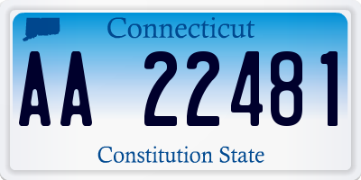 CT license plate AA22481