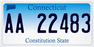 CT license plate AA22483