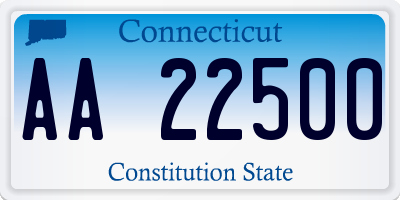 CT license plate AA22500