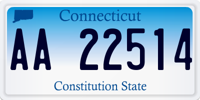 CT license plate AA22514