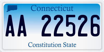 CT license plate AA22526