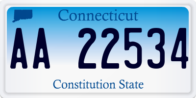 CT license plate AA22534