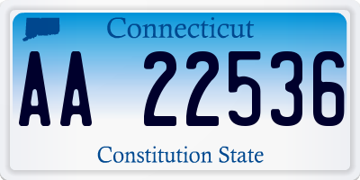 CT license plate AA22536
