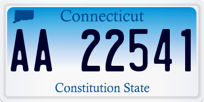 CT license plate AA22541