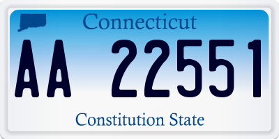 CT license plate AA22551