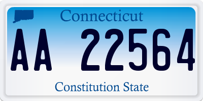 CT license plate AA22564