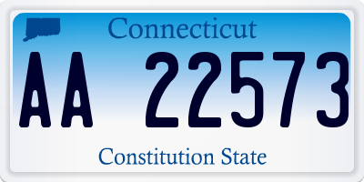 CT license plate AA22573