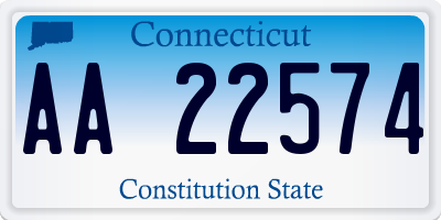 CT license plate AA22574