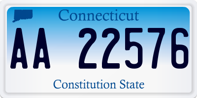 CT license plate AA22576