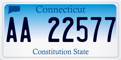 CT license plate AA22577