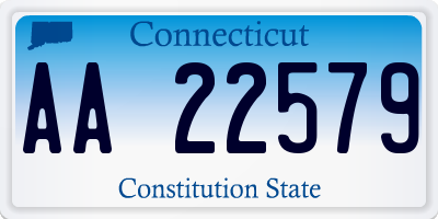 CT license plate AA22579