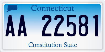 CT license plate AA22581