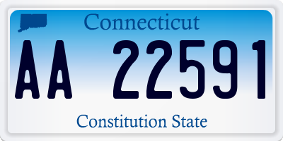 CT license plate AA22591