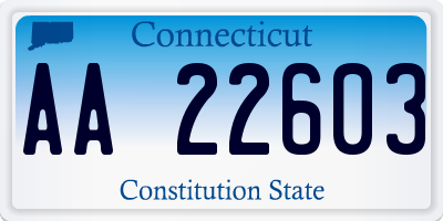 CT license plate AA22603