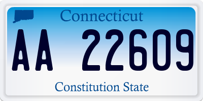 CT license plate AA22609