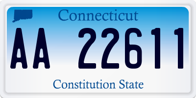 CT license plate AA22611