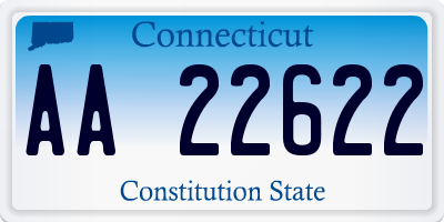 CT license plate AA22622