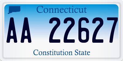 CT license plate AA22627