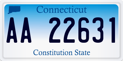 CT license plate AA22631
