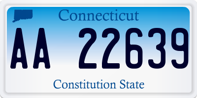 CT license plate AA22639