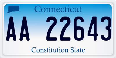 CT license plate AA22643