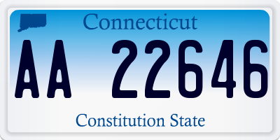 CT license plate AA22646