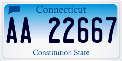 CT license plate AA22667