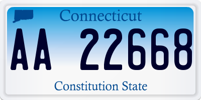 CT license plate AA22668