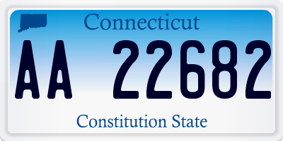 CT license plate AA22682