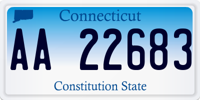 CT license plate AA22683