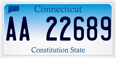 CT license plate AA22689