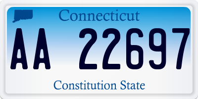 CT license plate AA22697