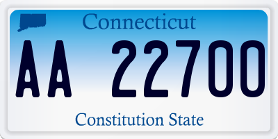 CT license plate AA22700