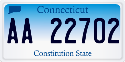 CT license plate AA22702