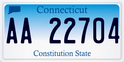 CT license plate AA22704