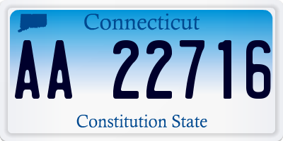 CT license plate AA22716